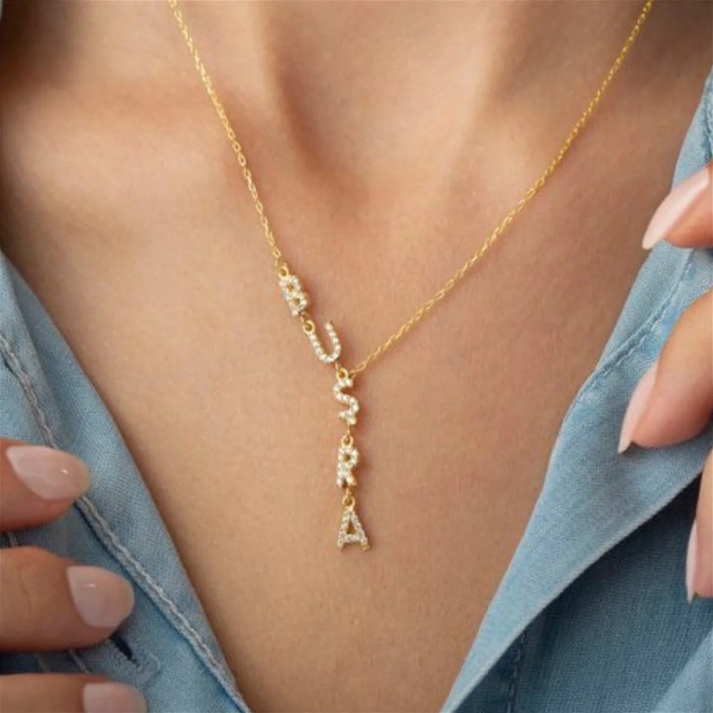 Personalised Name Necklace Custom Made Jewellery Necklace Jewellery Mom Gift Necklace Gift for The Loved One Zircon Crystals