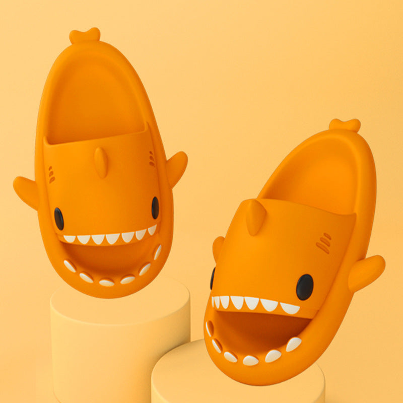 Orange slippers .