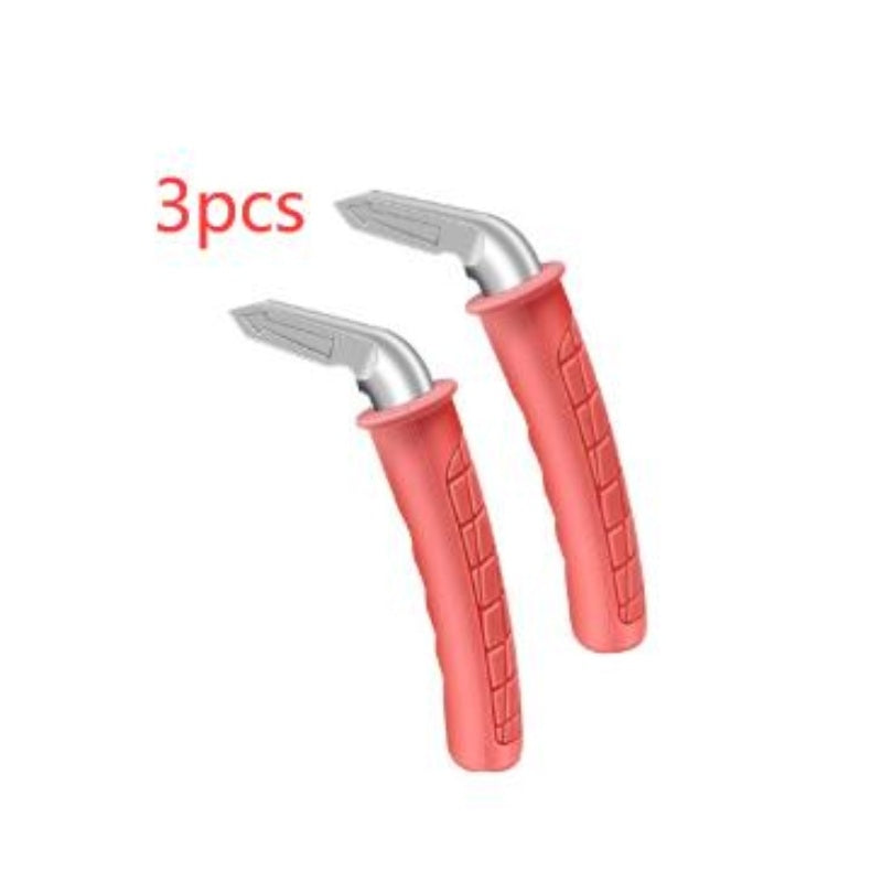 3 red ergonomic vehicle support handles with anti-slip grip and metal tip, designed for easy car entry and exit assistance.