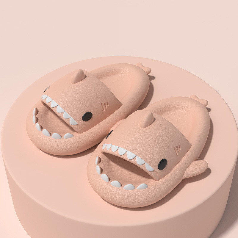 Adult's Slippers Indoor Outdoor Funny Shark Cartoon