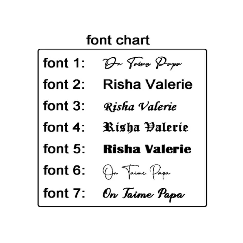 Font chart with various font styles on a white background